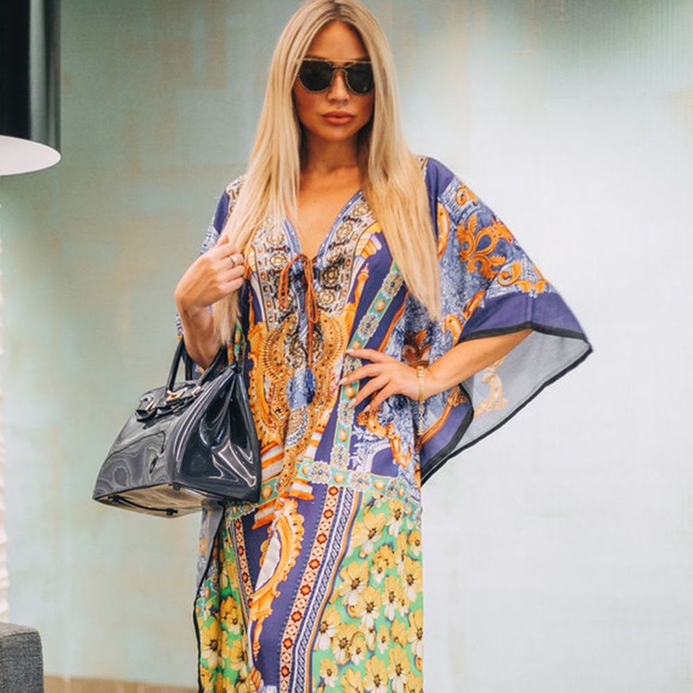 BRAND NEW - Printed Kaftan for Sale-Designer Kaftans for Women Long Maxi Dress